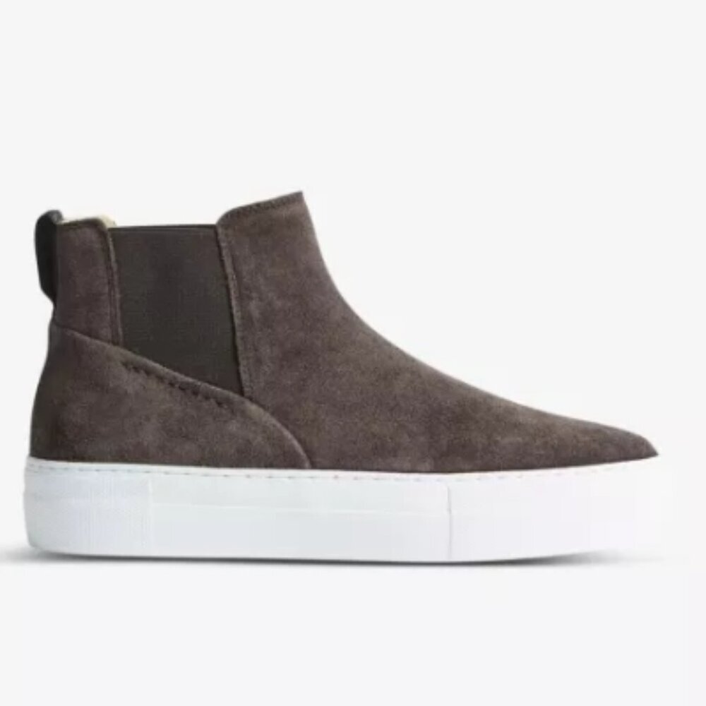 REISS Alvie High-Top Trainers – Mushroom, UK 40 (New with Tags)